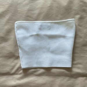 White cropped rubbed tube top BABATON